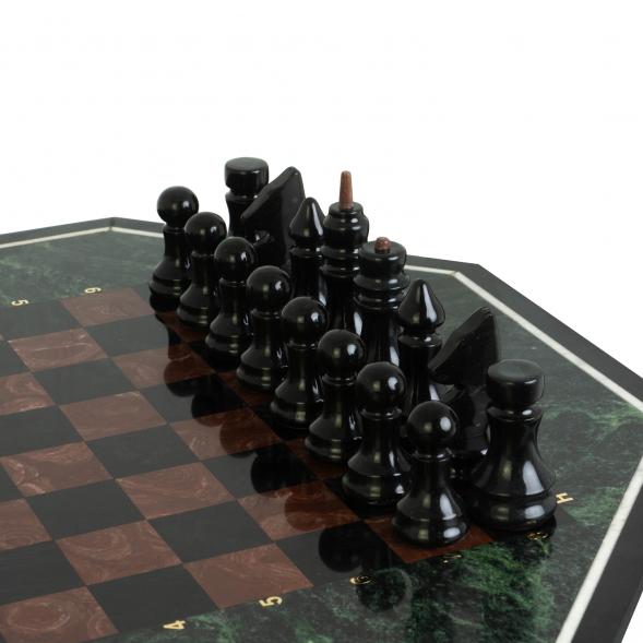 Шахматный стол змеевик лемезит 117825