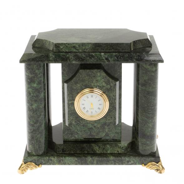 Часы из шабровского змеевика 17х12х17 см 129396