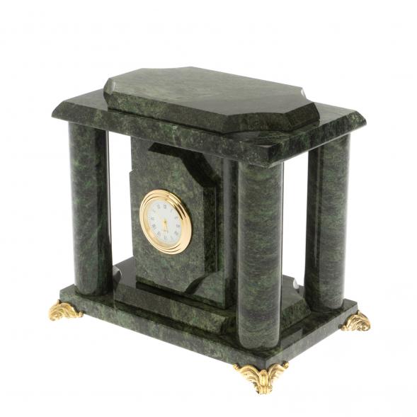 Часы из шабровского змеевика 17х12х17 см 129396