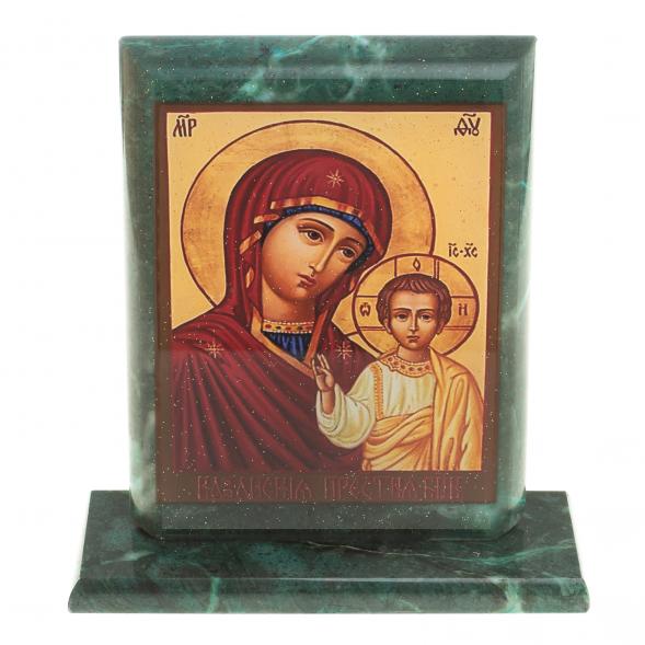 Икона &amp;quot;Казанская БМ&amp;quot; змеевик 15х5х15,5 см 123498