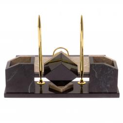 Письменный набор "Куб" из бежевого мрамора