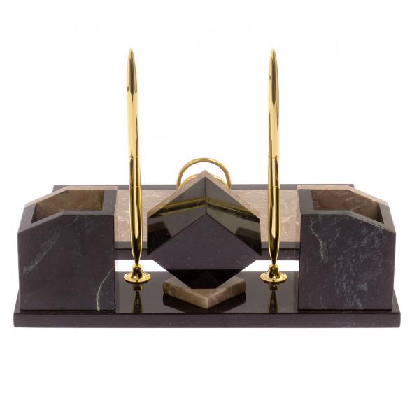 Письменный набор &amp;quot;Куб&amp;quot; из бежевого мрамора 126240