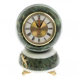 Настольные часы &amp;quot;Антистресс&amp;quot; с ящерицей из змеевика 13,5 см