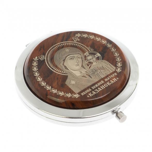 Зеркало с иконой &amp;quot;Казанская&amp;quot; из коричневого обсидиана 129593