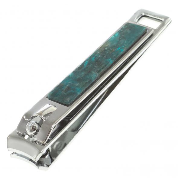 Кусачки для ногтей с камнем голубой апатит 123852