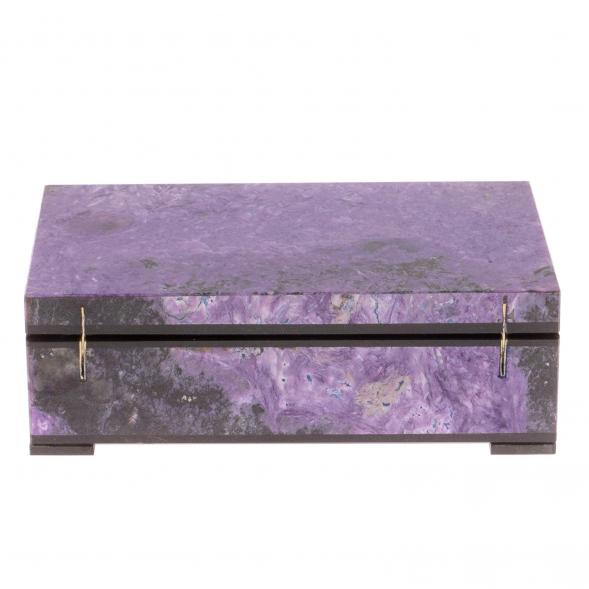 Шкатулка из камня чароит 14х8,5х4,5 см 125723