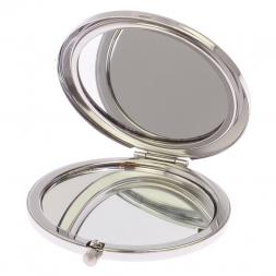 Карманное зеркальце из камня офит цвет серебро