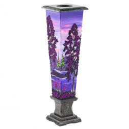 Ваза из камня "Рассвет" с рисунком из каменной крошки 11х11х39 см