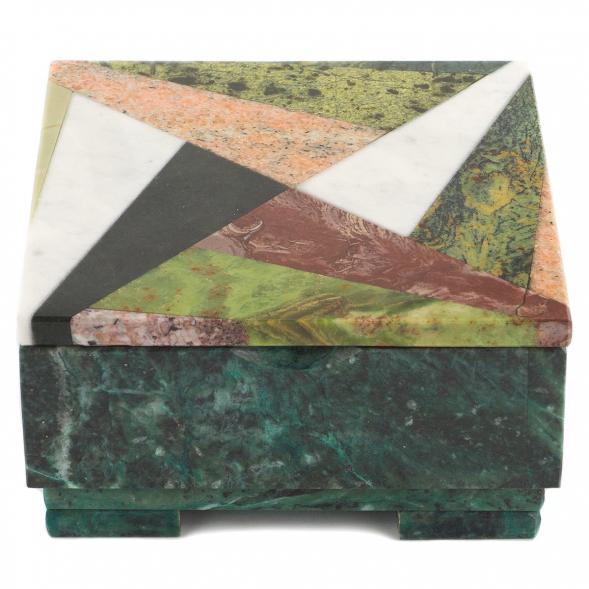 Шкатулка с мозаикой из камня &amp;quot;Квадрат&amp;quot; 15х15х7,5 см 120562