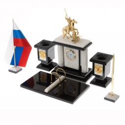 Настольный набор "Георгий Победоносец" мрамор
