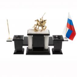 Настольный набор "Георгий Победоносец" мрамор