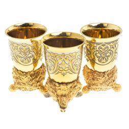 Подарочный набор &amp;quot;Медведь&amp;quot; тарелка и 3 стопки перевертыша Златоуст