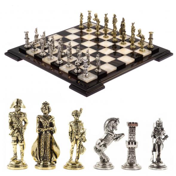 Шахматы &amp;quot;Отечественная война 1812 г.&amp;quot; доска 40х40 см обсидиан оникс 125494