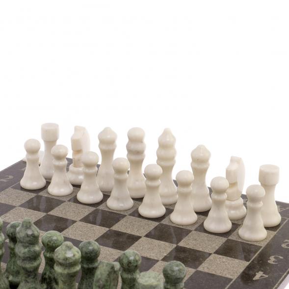 Шахматы с гравировкой &amp;quot;Турнирные&amp;quot; доска 36х36 см змеевик, мрамор 125957