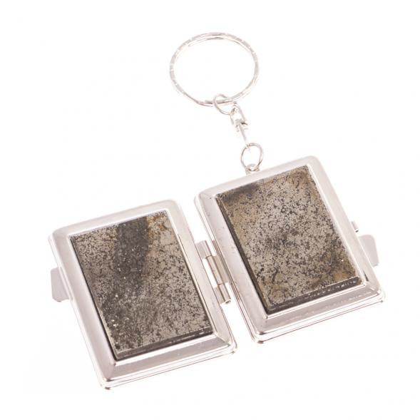 Складное зеркало брелок из камня пирит прямоугольное 126627