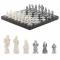 Сувенирные шахматы &amp;quot;Средневековье&amp;quot; камень мрамор змеевик 40х40 см