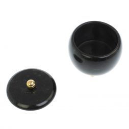 Шкатулка круглая "Жемчужина" из черного змеевика 7,5х7,5х6,5 см