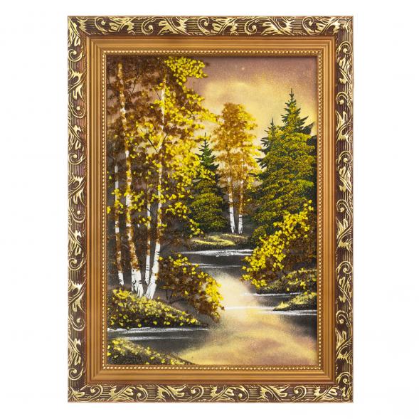 Картина &amp;quot;Осенняя ночь&amp;quot; багет 41х31 см, каменная крошка 124125