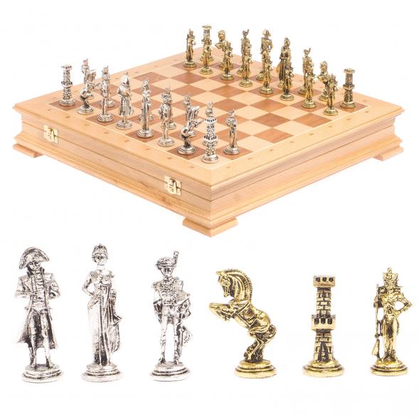 Шахматный ларец &amp;quot;Отечественная война 1812 г.&amp;quot; доска бук 39х39 см 125102