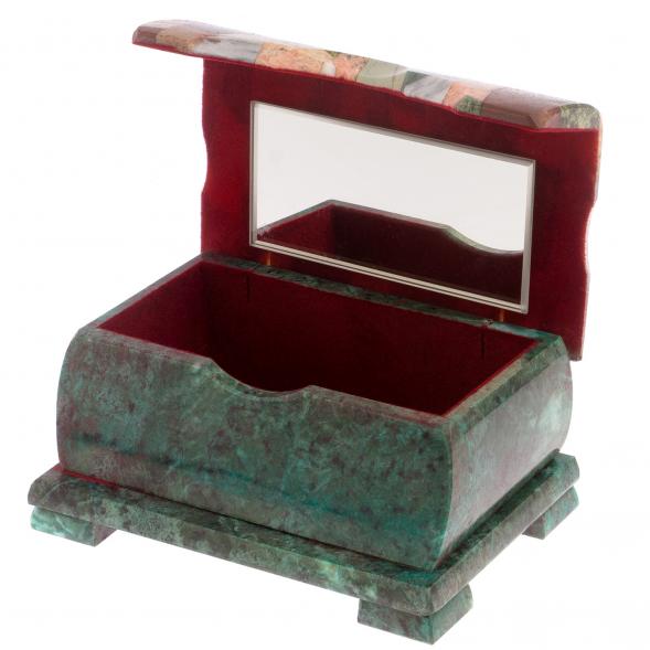 Каменная шкатулка с мозайкой 17х11х7,5 см 126025