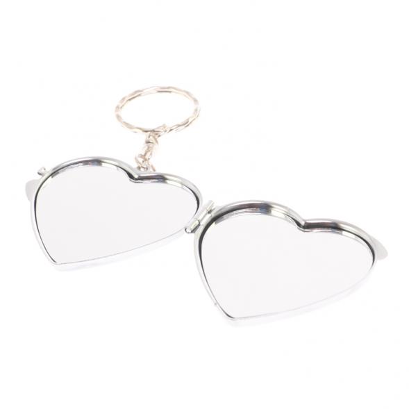 Складное зеркало брелок из камня пирит Сердце 126628