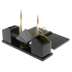 Настольный набор &amp;quot;Куб&amp;quot; змеевик