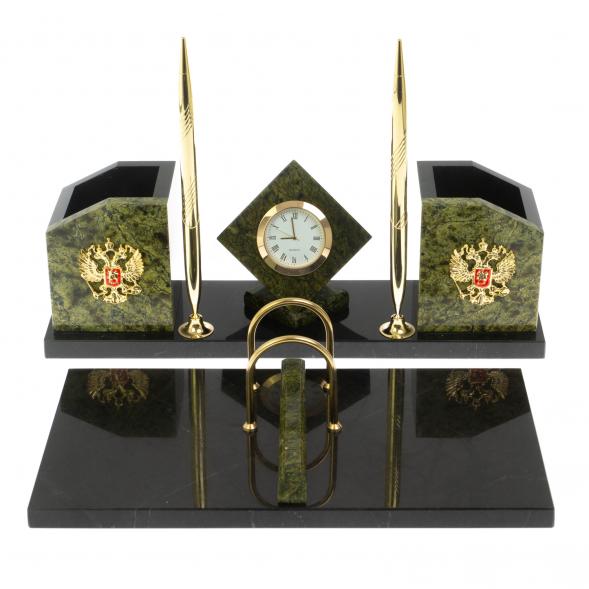 Настольный набор &amp;quot;Куб&amp;quot; змеевик 120134