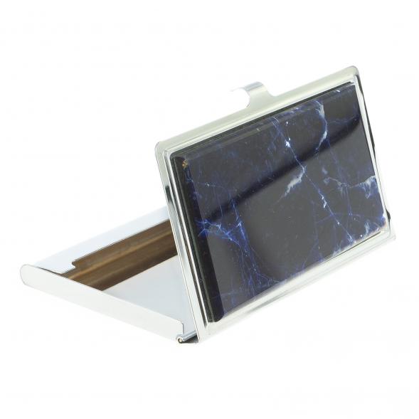 Карманная визитница из камня содалит цвет серебро 122437