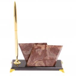 Визитница настольная &amp;quot;Мини 2&amp;quot; из лемезита на ножках