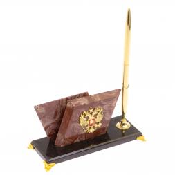 Визитница настольная &amp;quot;Мини 2&amp;quot; из лемезита на ножках