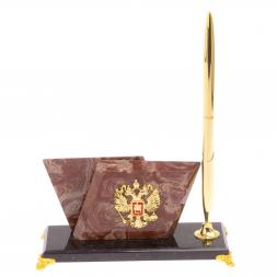 Визитница настольная &amp;quot;Мини 2&amp;quot; из лемезита на ножках