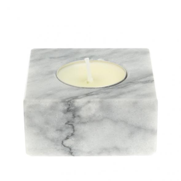Свеча из серого мрамора 6,5х6,5х3 см 127005