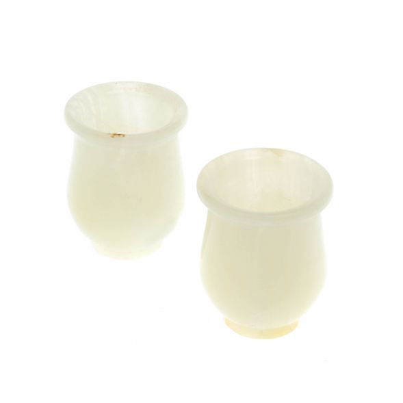 Набор стопок 2 шт &amp;quot;Тюльпан&amp;quot; из белого оникса 3,7х3,7х3,5 см (1,5х2) 129325