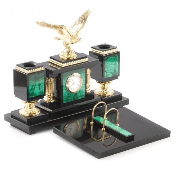 Письменный набор из малахита &amp;quot;Летящий орел&amp;quot; 121165