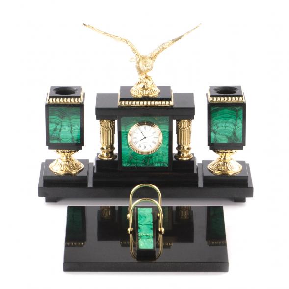 Письменный набор из малахита &amp;quot;Летящий орел&amp;quot; 121165