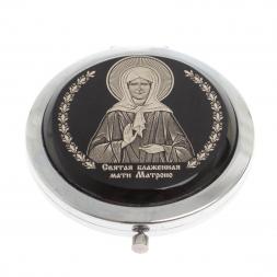 Зеркало с иконой &amp;quot;Св. Матрона&amp;quot; из черного обсидиана