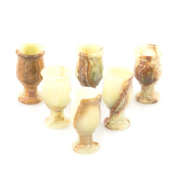 Рюмки для водки 30 мл на ножке набор 6 шт камень оникс 3,8х7,2 см в коробке (1,5х3) 121707