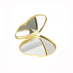 Зеркало карманное &amp;quot;Сердце&amp;quot; из флюорита цвет золото