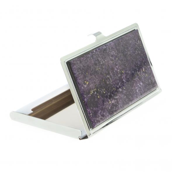 Карманная визитница из камня флюорит цвет серебро 122429