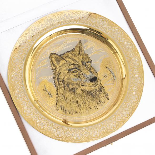 Тарелка с гравюрой &amp;quot;Волк&amp;quot; 22,5 см Златоуст 123310