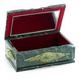 Каменная шкатулка &amp;quot;Ромб&amp;quot; змеевик 20x12x8 см