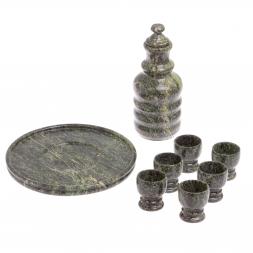 Подарочный набор &amp;quot;Коньячный&amp;quot; из камня змеевик