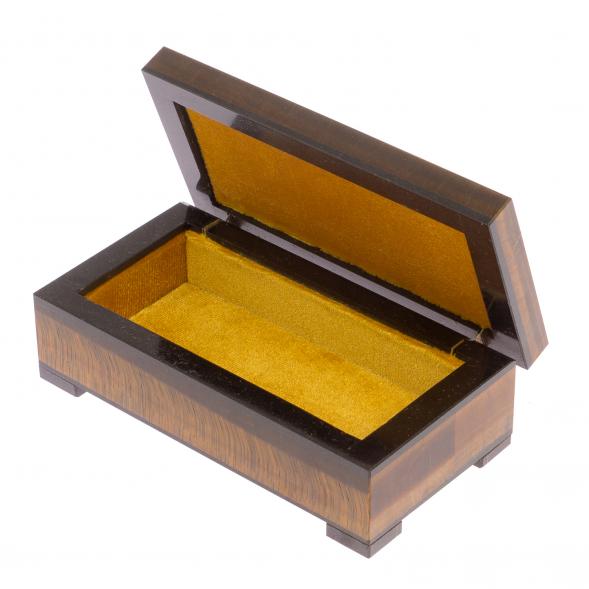 Шкатулка из камня тигровый глаз 12х6х4 см 125726