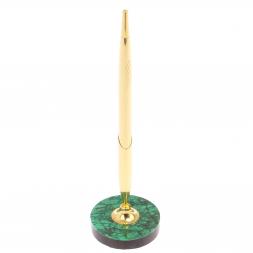 Подставка под ручку круглая из малахита 5,5х5,5х21 см
