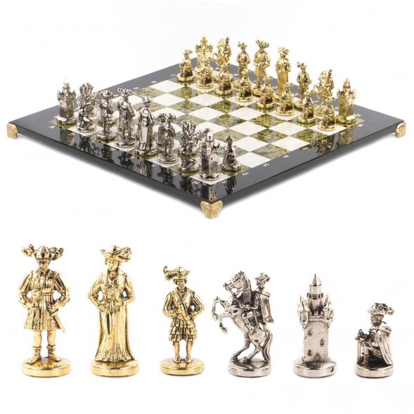 Шахматы подарочные &amp;quot;Средневековье&amp;quot; доска 44х44 см мрамор змеевик 119425