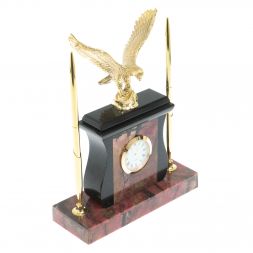 Настольные часы с ручками &amp;quot; Орел&amp;quot; из родонита