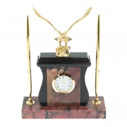 Настольные часы с ручками &amp;quot; Орел&amp;quot; из родонита