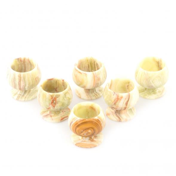 Рюмки для коньяка 55 мл набор 6 шт камень оникс 5,9х5,6 см в коробке (2,5х2,5) 121708