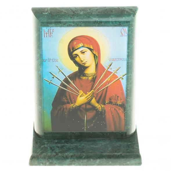 Икона &amp;quot;Семистрельная&amp;quot; змеевик 8х4х9,5 см 123504