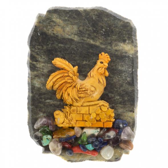 Магнит &amp;quot;Петух на стене&amp;quot; змеевик 117326